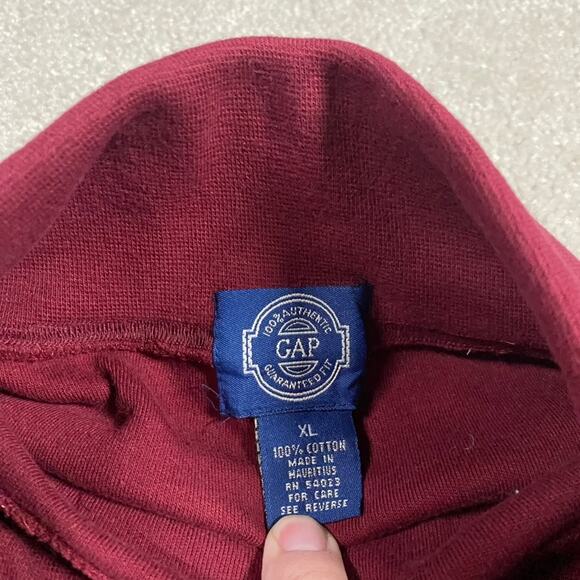 VTG Gap Turtleneck Mens XL* Red Cotton Preppy 90s Sweater Pullover Heavyweight - Picture 2 of 6